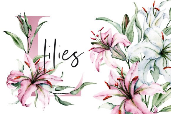 Download Watercolor Flowers Lilies, PNG Files - Flowers Collection