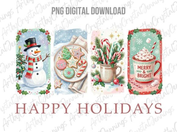 Download Happy Holidays Christmas Brushstroke PNG - Premium Bundle