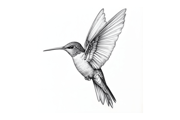 Download Hummingbird Sketch Line Art Print PNG - Hummingbird Collection